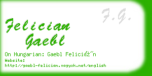 felician gaebl business card